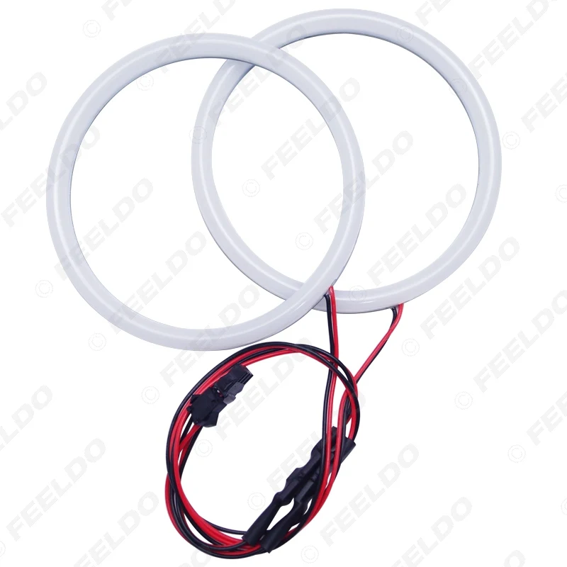FEELDO 2x100мм 2x120мм Авто Halo кольца хлопковые огни SMD LED Ангельские Глазки для BMW E92 DRL #