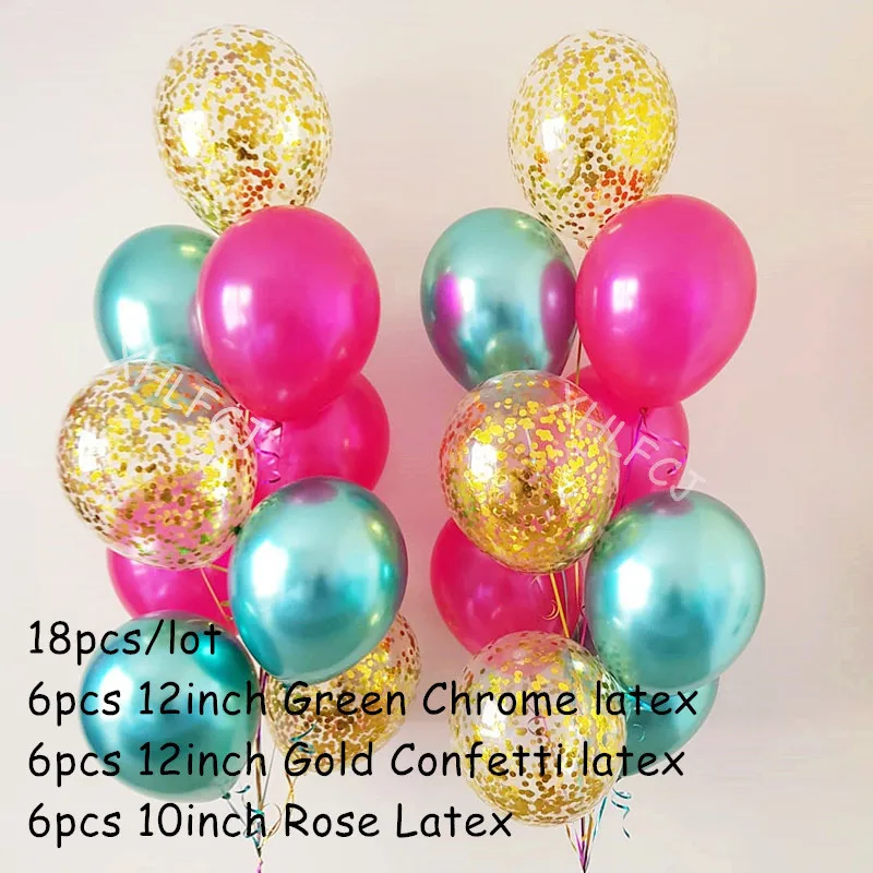 Balloon Style 6 18 шт цвета: золотистый, серебристый Chrome латексные шары Свадьба День Рождения вечерние украшения Дети конфетти 12 дюймов металлик латексные Air Гелиевый шар - Цвет: Balloon Style 6