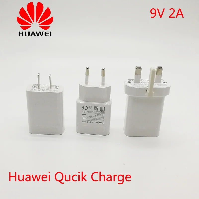 Original Huawei fast Quick Charge wall charger 18w 9V 2A For P9 Plus Y9 P smart MediaPad M5 honor 9 play WaterPlay tablet V8 V9