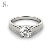 lesf 925 sterling silver 1 carat moissanite diamond engagement ring simple finger ring fashion jewelry for women