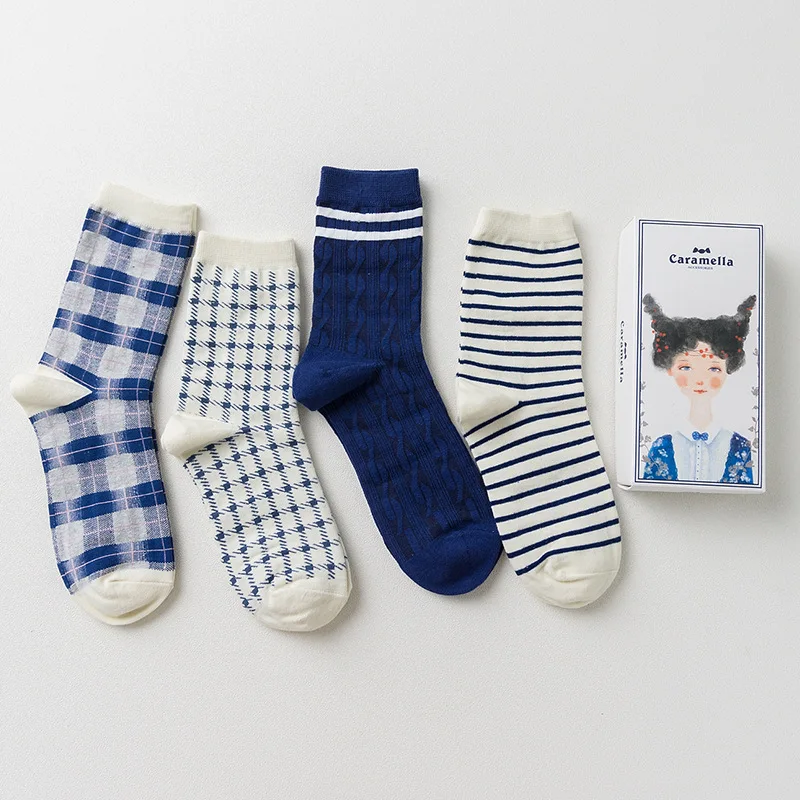 Подарочная коробка Брендовые женские коттоновые носки в стиле ретро Носки на