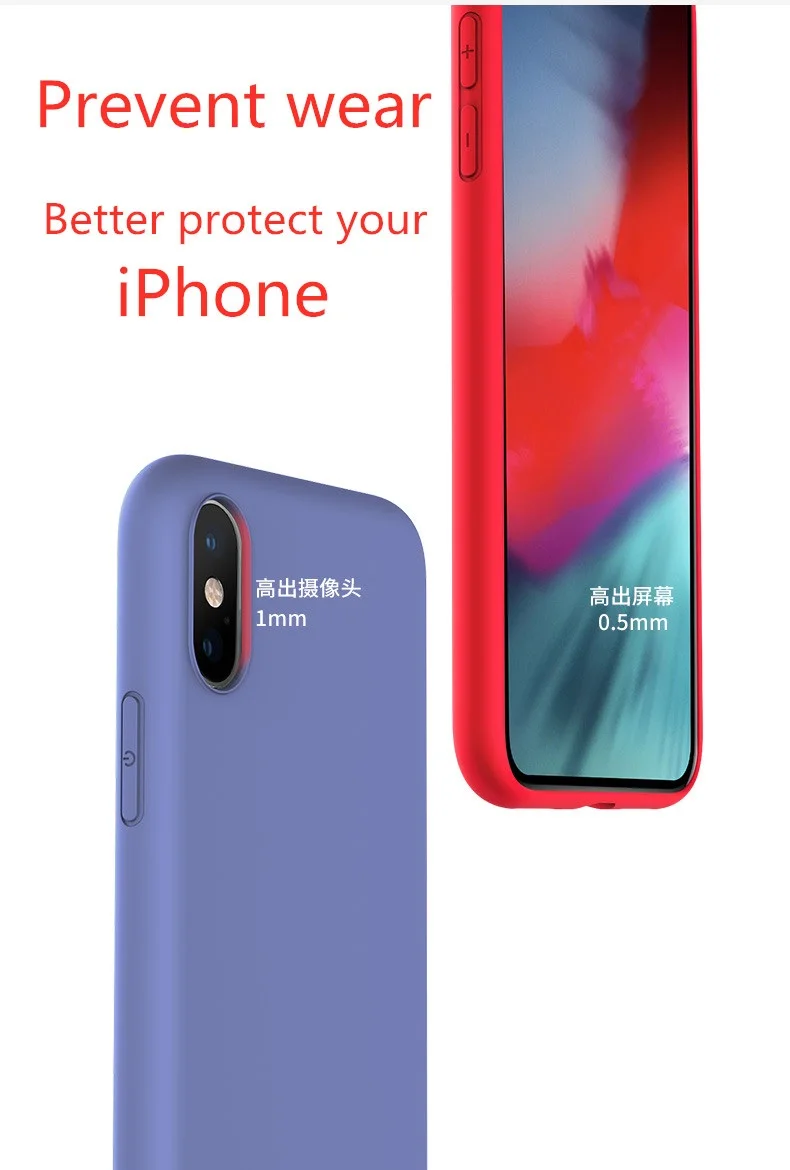 Официальный жидкий силиконовый чехол для iPhone X XS MAX XR 7 8 6 6S Plus Мягкий резиновый