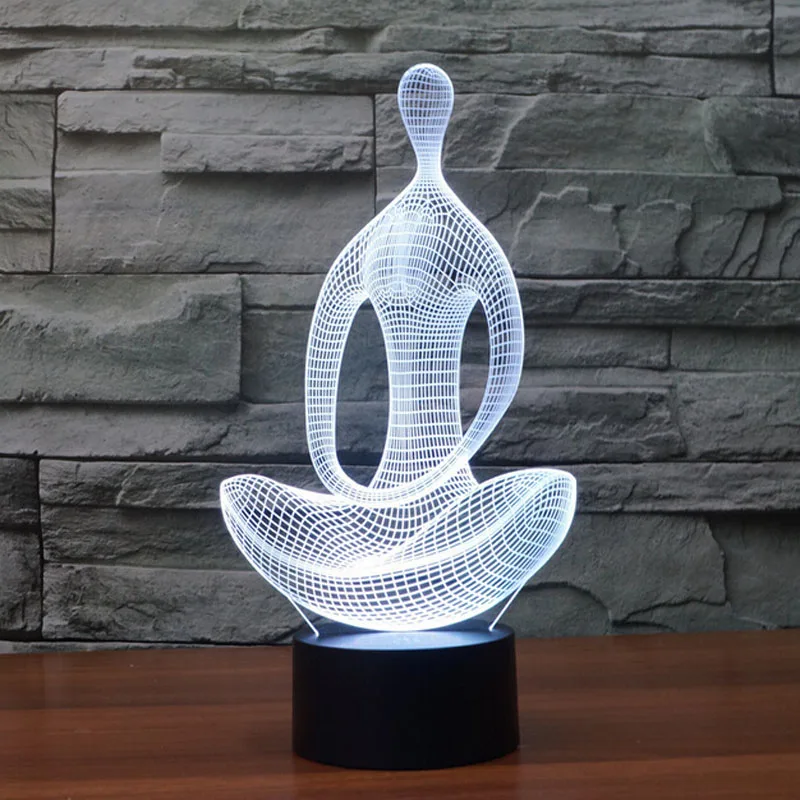 Светодиодная настольная лампа 7 цветов акриловая для медитации спальни гостиной