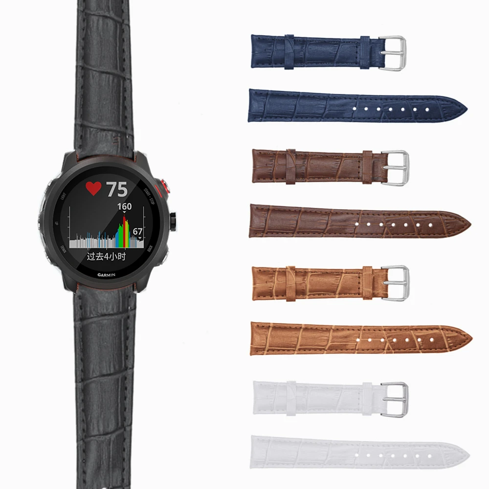 Кожаный ремешок для Garmin Forerunner 245/245 м ремешок для часов 20 мм для huawei Watch GT/Honor Watch Magic Straps 22 мм аксессуары
