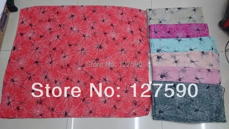 2016 Модный женский шарф с принтом паука шали животным Вуаль Хиджаб оптовая