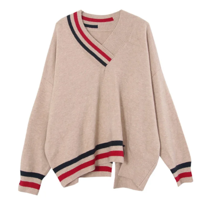 Wonder 2019 new Spring autumn sweaters women fashion sexy v-neck sweater loose batwing sleeve pullover | Женская одежда