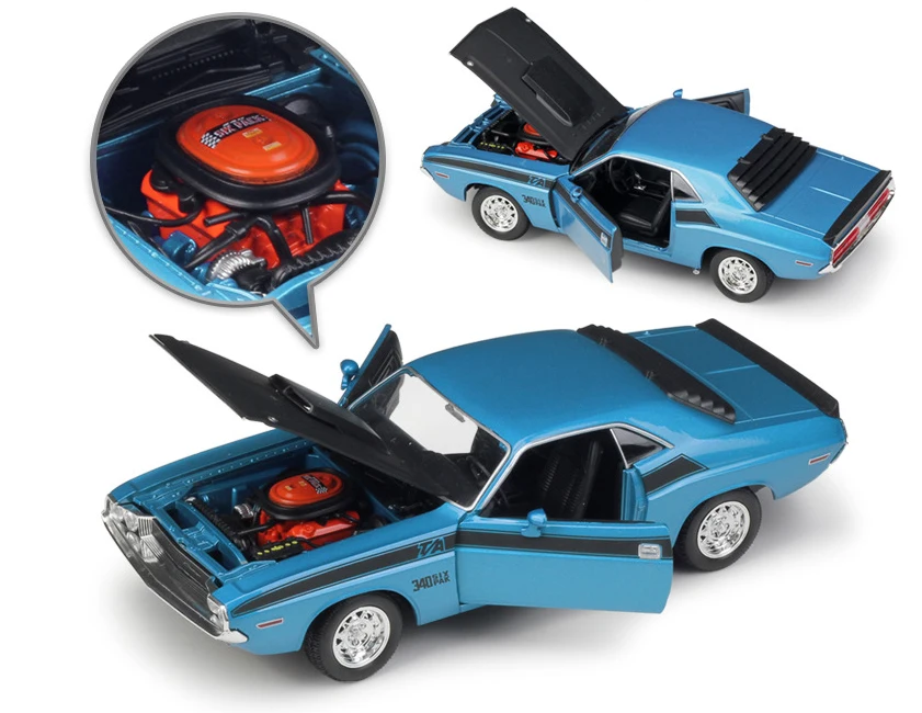 WELLY 1:24 Масштаб литой игрушечный автомобиль 1970 DODGE Challenger T/A Модель автомобиля металлический классический игрушечный автомобиль из сплава для детей Коллекция подарков