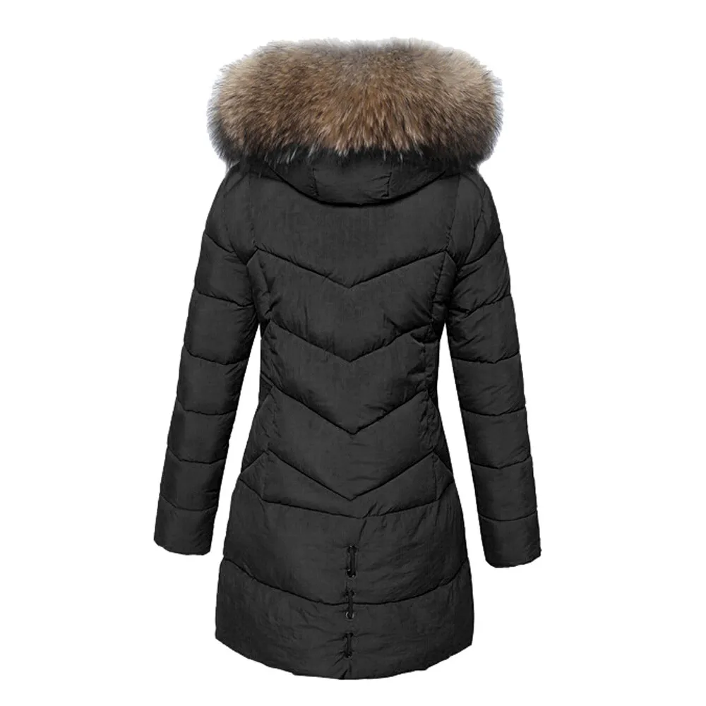 

Winter Parkas Women Winter Nice Female Coat Overcoat Casual Pocket Jacket Women Long Hooded Fur Coat Loose Overcoat Winter