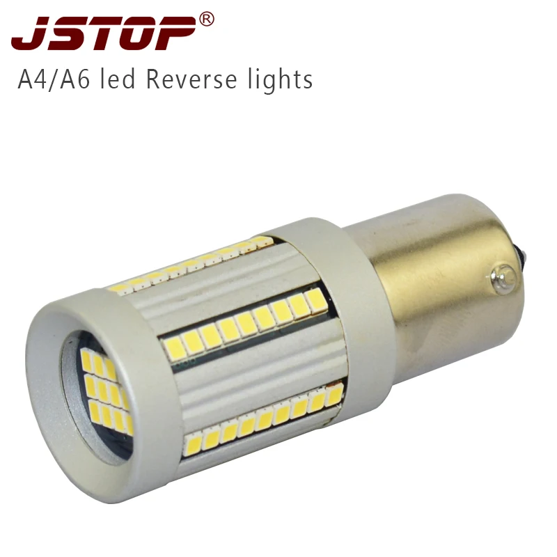 

JSTOP high quality A4 A6 LED Ba15s P21W lights led 1156 white 6000k car lamps 12VAC External Lights Canbus led Reversing lights