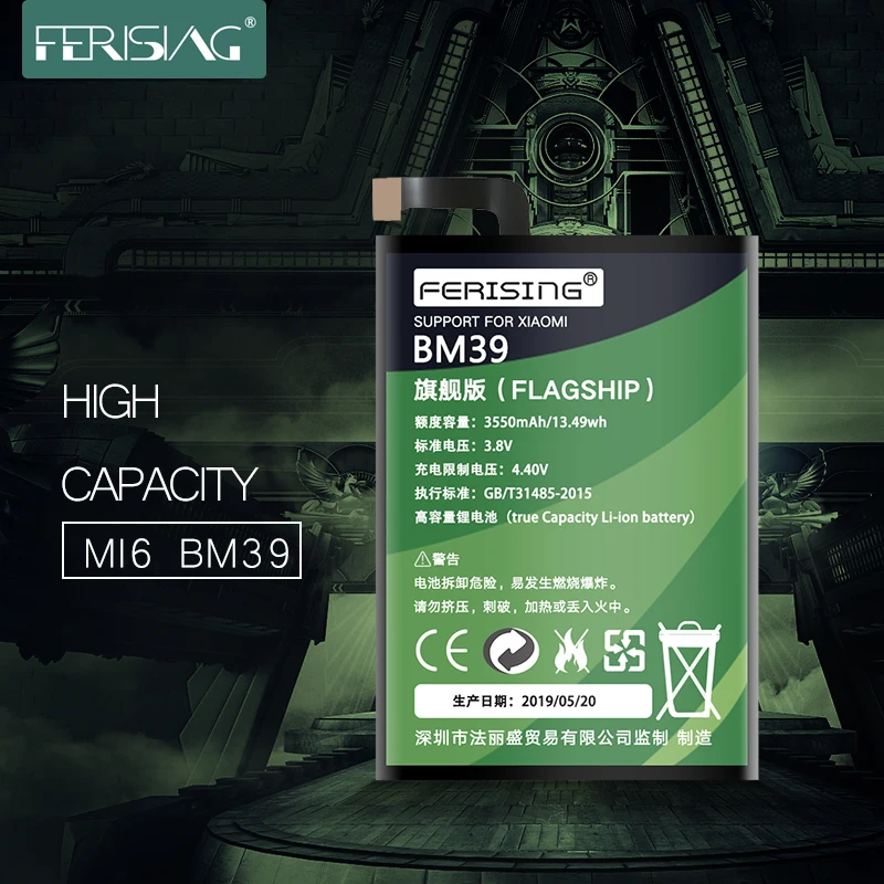 Зарядное устройство FERISING оригинал + BM3E BM39 BM47 батарея для Xiaomi Mi 6 8 Mi6 Mi8 Redmi 3 3S 3X 4X