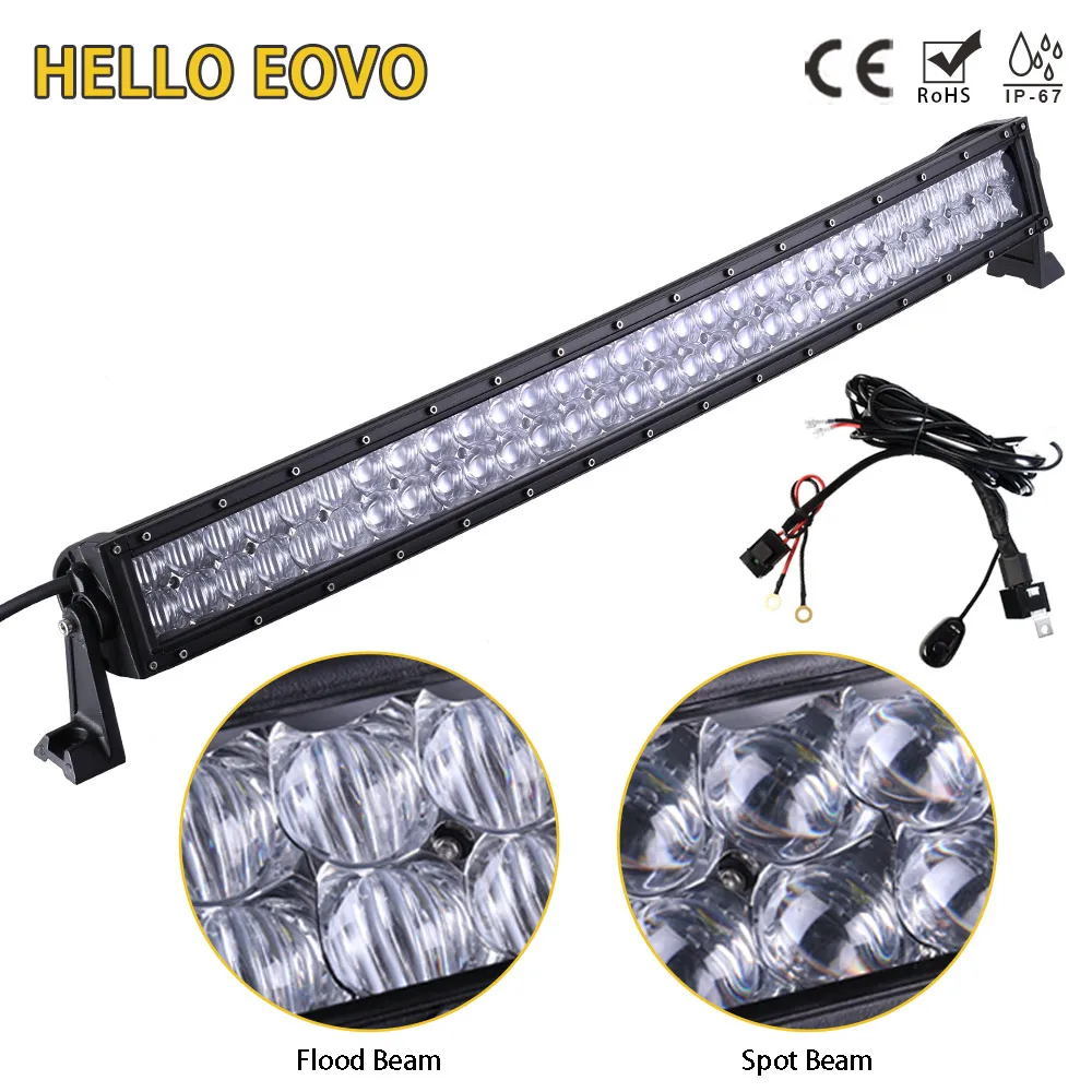 Hello eovo 5D 32 дюймов изогнутые светодиодный бар свет для вождения Offroad Лодка