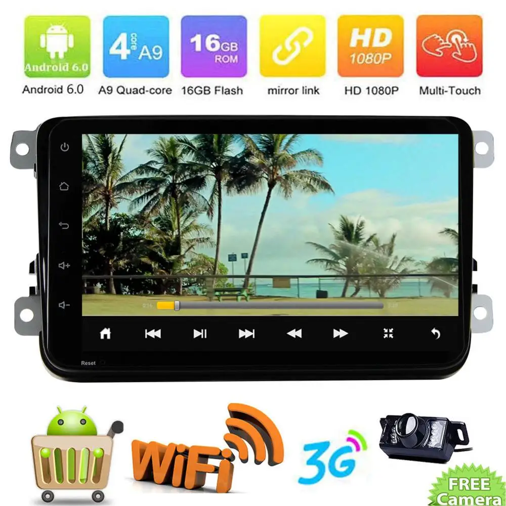 Android 6 0 четырехъядерный автомобильный NO-DVD стерео радио gps для VW Volkswagen PASSAT CAM |