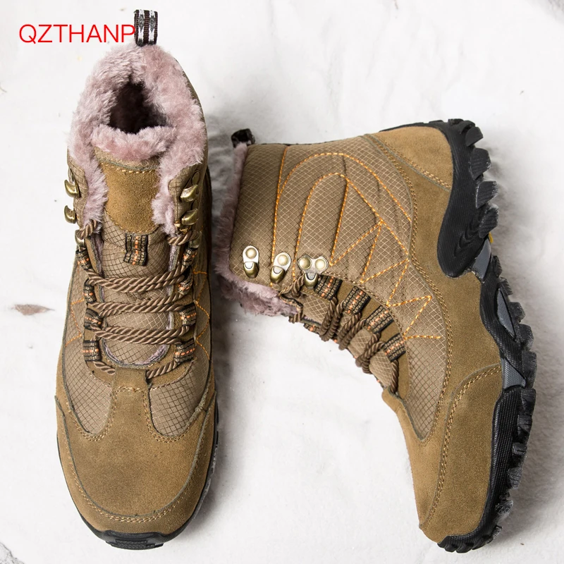 

2018 Fashion Men Sneakers Boots New Men Boots for Men Winter Snow Shoes Fur Plush Lace Up High Top Super Warm Men Winter Boots