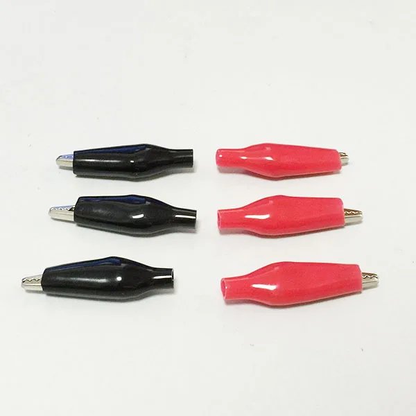 100 шт. черный/красный 35 мм изолированный ПВХ рукав маленький крокодил клип