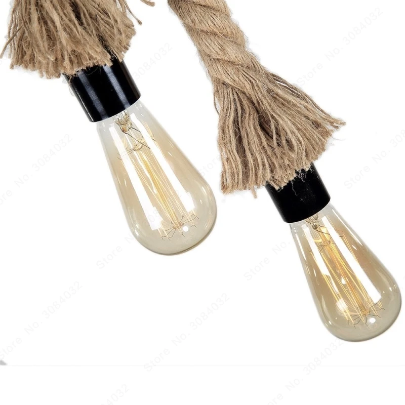 Винтажный веревочный подвесной ретро светильник BDBQBL лампа Лофт в скандинавском