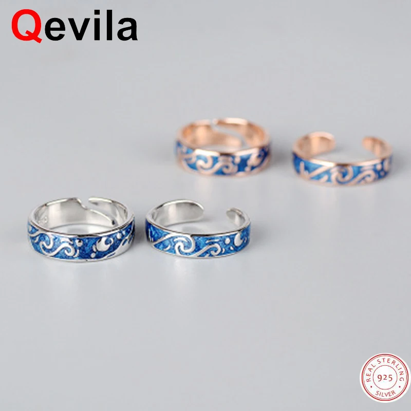 Женское кольцо Qevila регулируемое из стерлингового серебра 925 пробы с открытым
