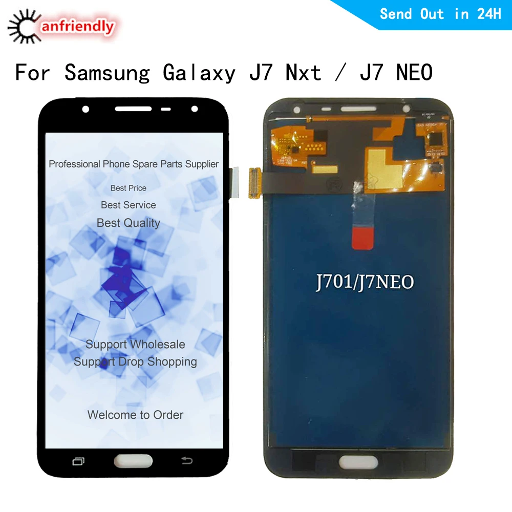 Pantalla LCD de 5,5 pulgadas para m&oacute;vil, montaje de digitalizador con sensor de pantalla t&aacute;ctil para Samsung Galaxy J7 Nxt J7NEO J701F J701M J701F/DS-0