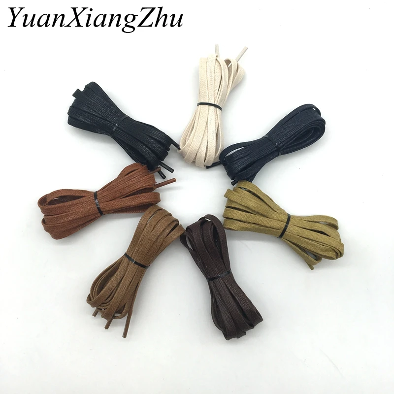 1 Pair Brand Wax Waterproof Shoelace Cotton Cord Flat Shape Shoelaces High Top Casual Leather Boot Shoe Laces Fashion P-3