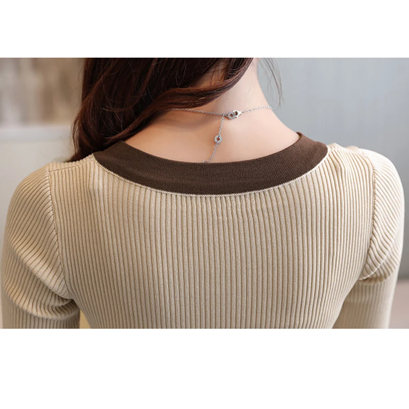 2022 Spring Summer Women Clothes knitting Sweaters Pullpvers Undershirts Woman's thin tight slim Sexy Simple Bottoming shirt | Женская