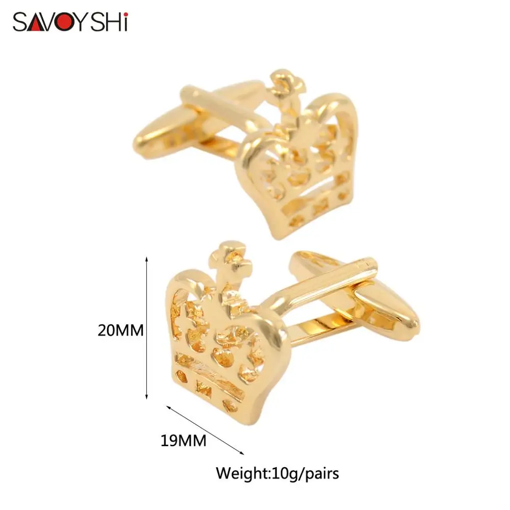 SAVOYSHI роскошные запонки короны для мужских рубашек манжеты высокое качество