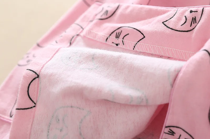 

Winter Pajamas Women Pink Cute Cat Print Long Sleeve 2 Pieces Set Cotton Pajamas Loose Elastic Waist Lounge Pyjamas Pijama Mujer
