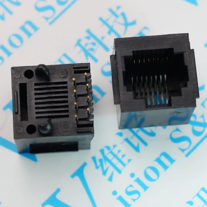 5224 8P8C полностью пластиковая Вертикальная Сетевая розетка Bring Ears RJ45 прямая