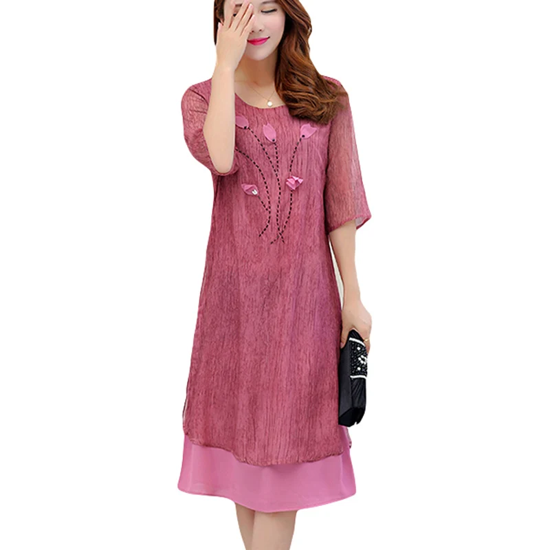 Женское винтажное платье большого размера 5XL с бриллиантами шифоновое