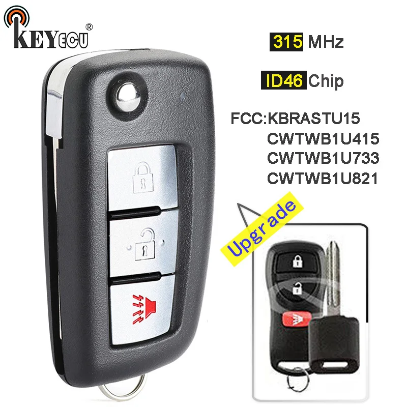 KEYECU 315 МГц чип ID46 KBRASTU15 CWTWB1U733 CWTWB1U758 модифицированный флип 3B дистанционный ключ для