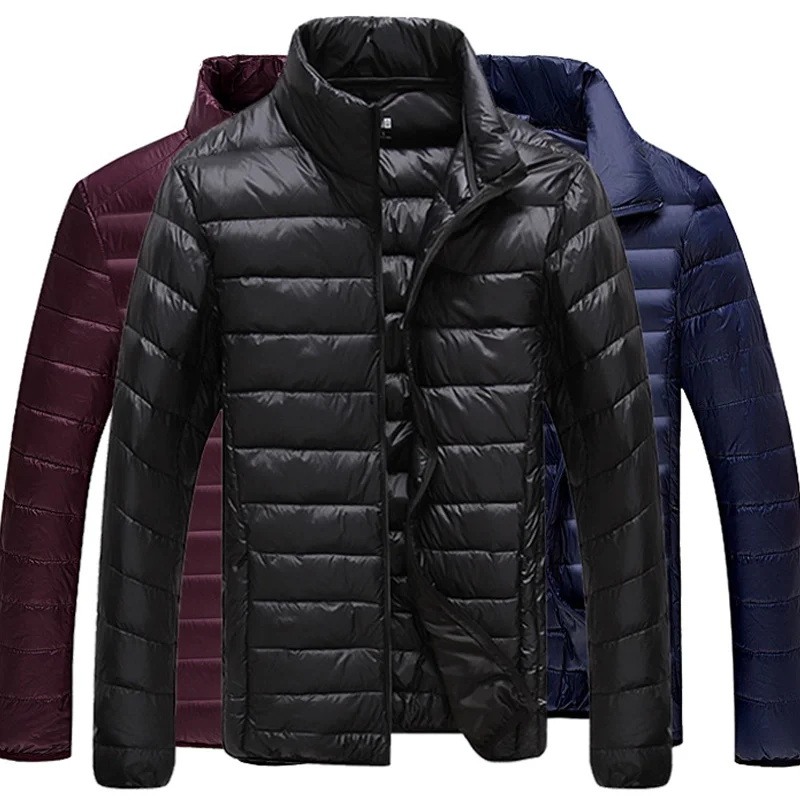 Пуховик мужской ультралегкий на белом утином пуху 5XL 6XL 90%|coat down|coat mencoats coats |
