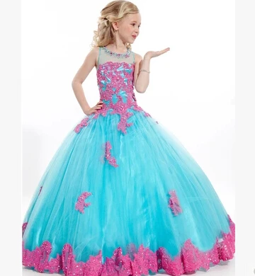 2016 Девушки Pageant Платья свадебное Бальное платье Этап Производительность День