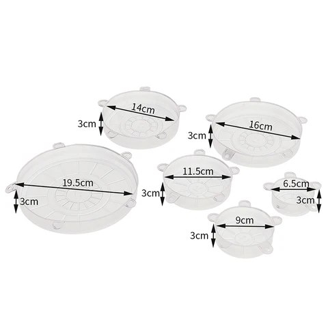 ORZ 6 шт пищевая упаковка s многоразовые силиконовые пищевые свежие герметичные крышки Силиконовое уплотнение вакуумные растягивающиеся крышки Saran обертывание Организации