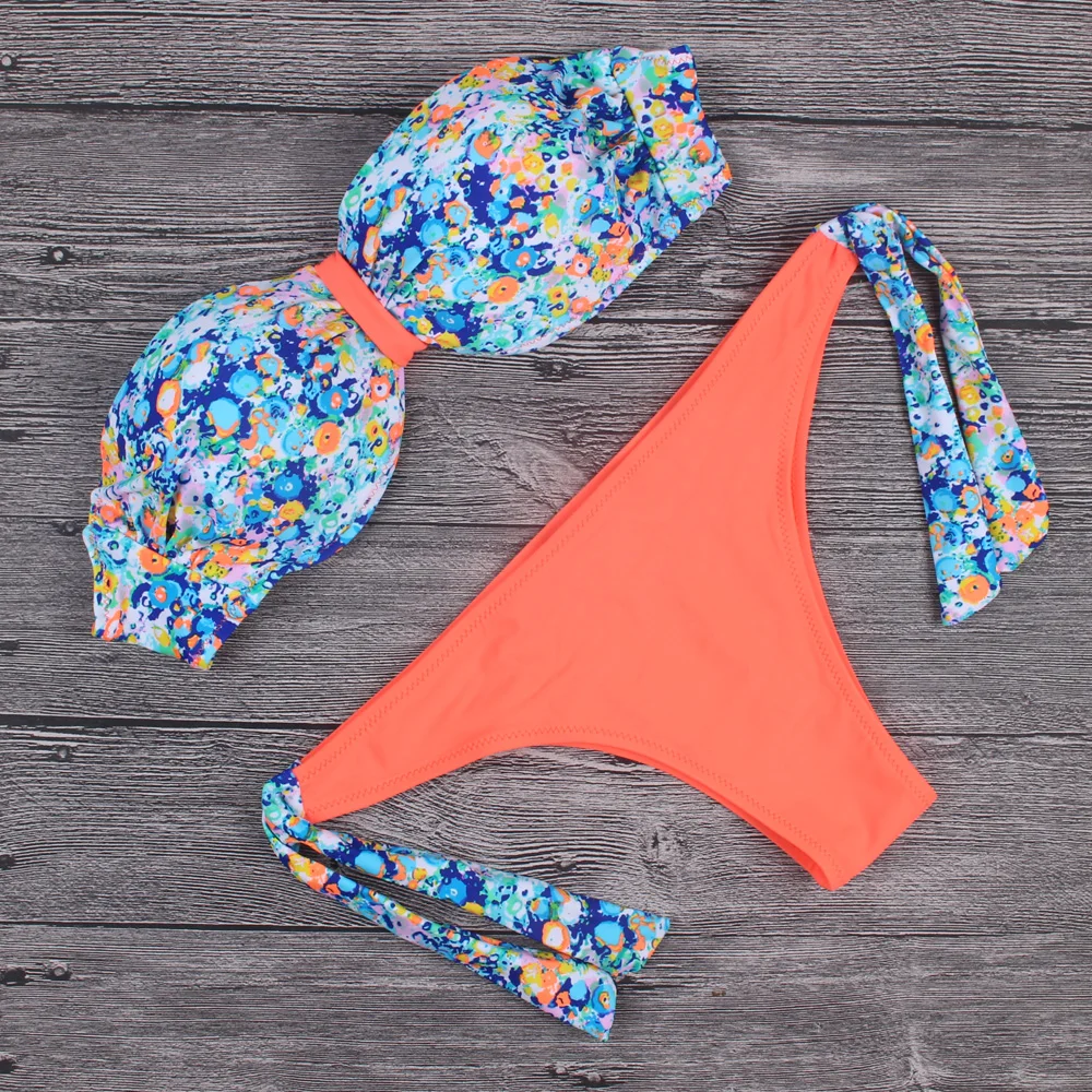 2019 женский новый пуш-ап купальник бикини с хомутом винтажный Племенной цветочный