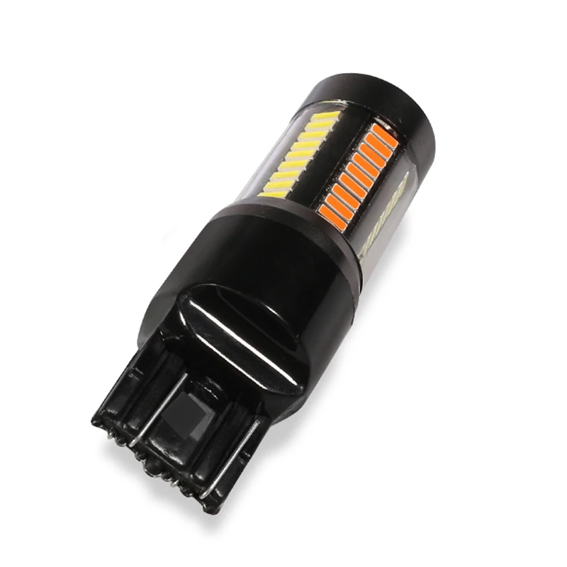 Hyzhauto 1 шт. 1157 P21/5 Вт BAY15D светодиодный Dual-Цвет лампы 4014 66smd T25 3157 T20 7443 светодиодный автомобильный светильник s Белый Янтарный сигнальный светильник дневные ходовые огни