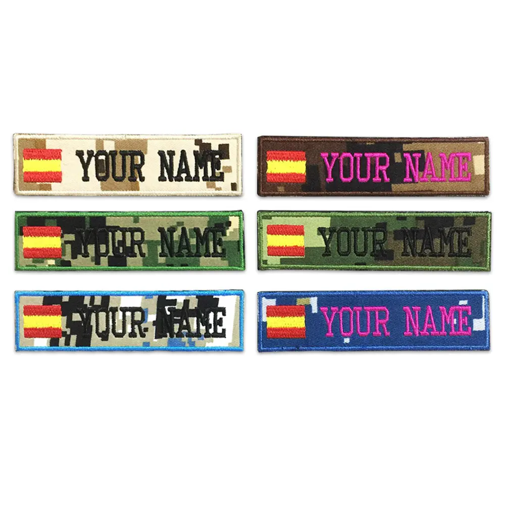 Вышитая на заказ испанская нашивка с именем бирка для журналов военные нашивки