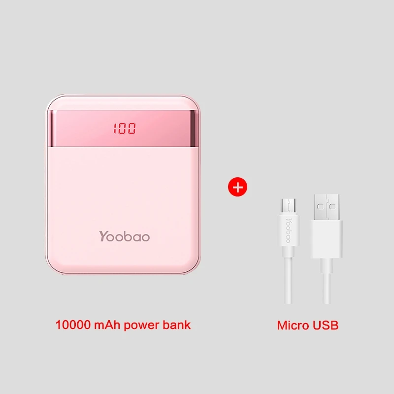 pink Yoobao mi ni power Bank, 10000 мА/ч, милое зарядное устройство, портативное зарядное устройство, внешняя батарея, повербанк для Xiaomi mi 2, для телефона huawei P9 - Цвет: pink