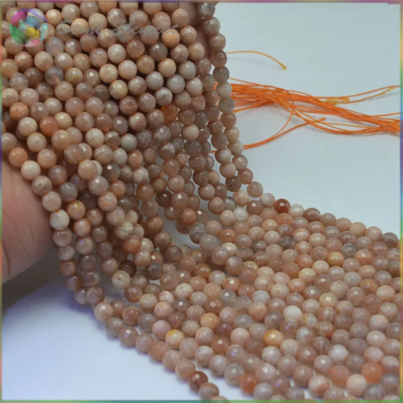 Граненые круглые бусины с натуральным коричневым песком 4 мм 6 7 8 10 12 мм|beads 4mm|beads