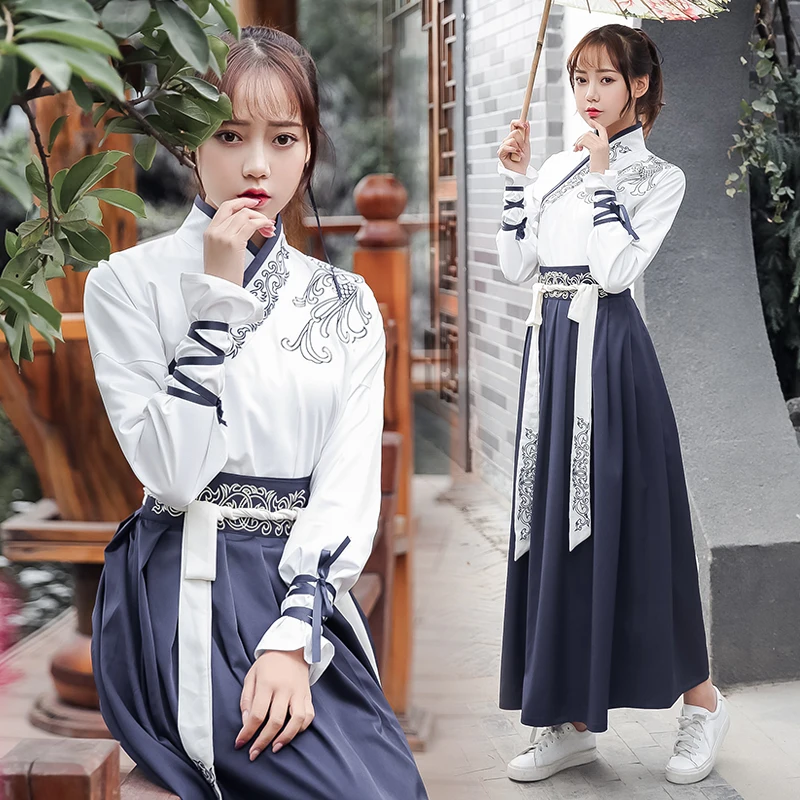 Женские костюмы Hanfu в китайском стиле, элегантные, для боевых искусств, одежда для выступлений на сцене