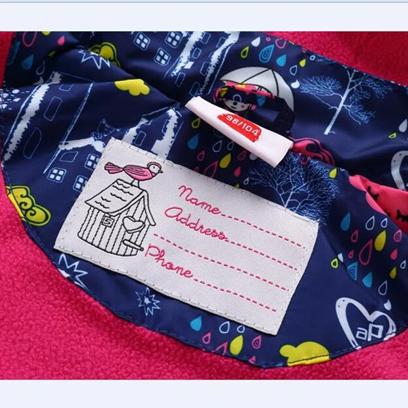 

New Waterproof Windproof Baby Girls Jackets Child Coat Children Outerwear Warm Polar Fleece For 3-12 T Winter Autumn
