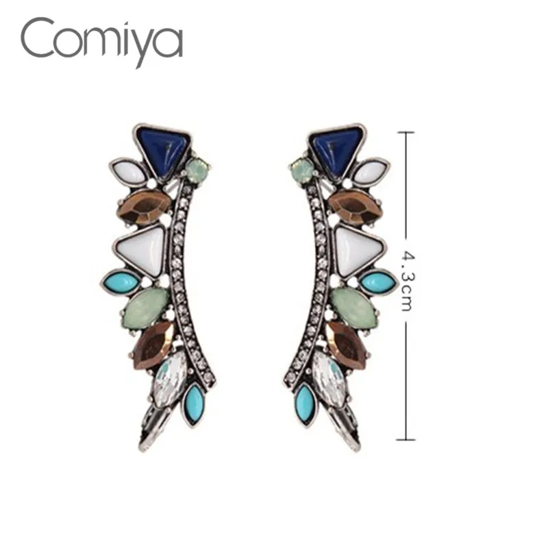 Серьги-гвоздики Comiya женские винтажные мозаичные большие серьги из цинкового