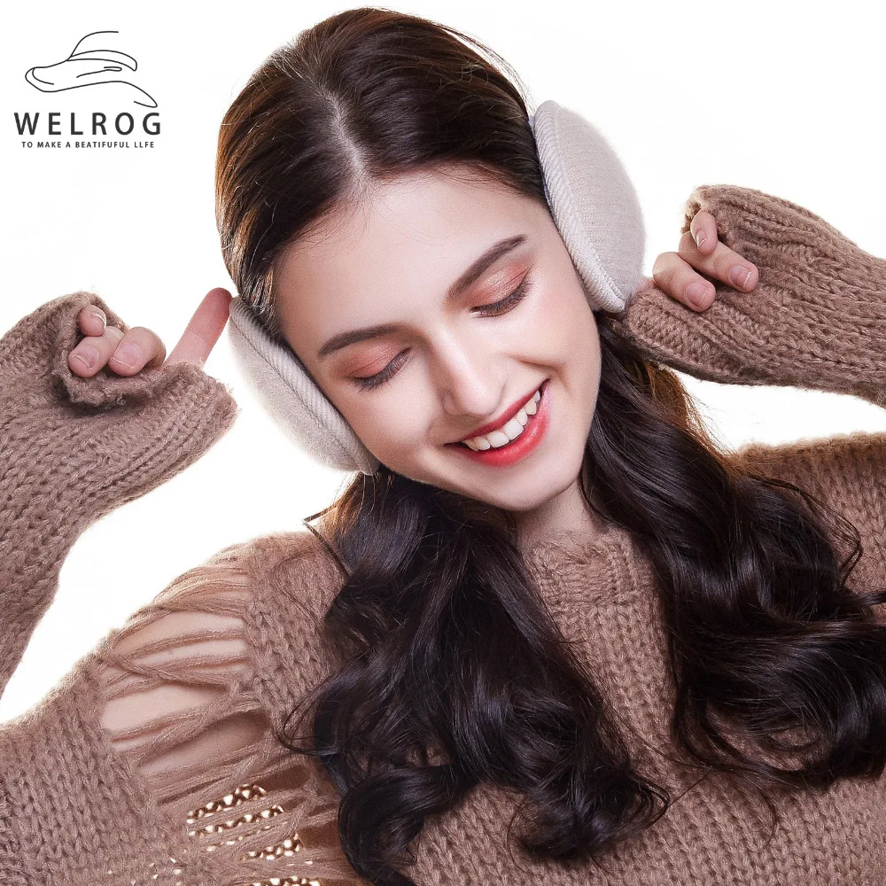 

Наушники WELROG из искусственного кроличьего меха для мужчин и женщин, зимние вязаные складные наушники, регулируемая сумка для ушей, Мужская ...