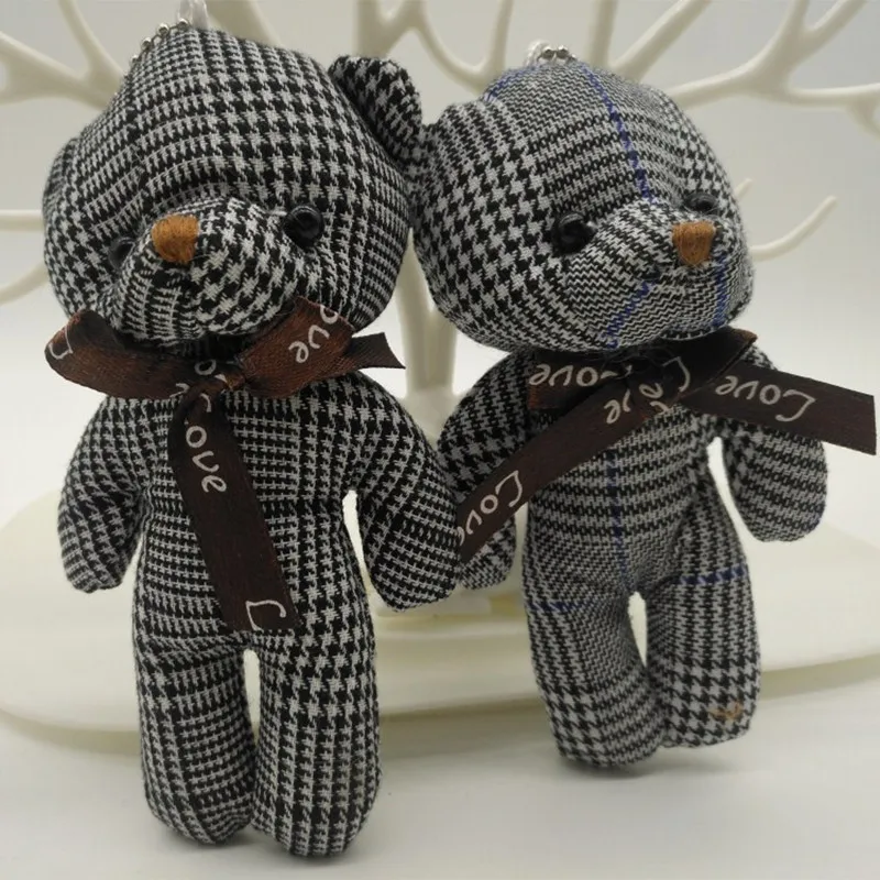 13 см милый помпон плюшевая кукла брелок маленький галстук-бабочка медведь