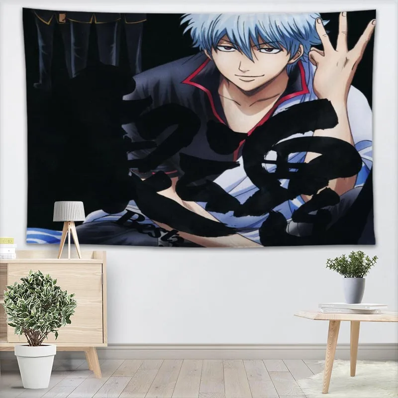 Gin Tama Wall Tapestry Customizable Your Pattern Yoga Office Sofa Bedspread For Kids Room College Dorm Decoration | Дом и сад