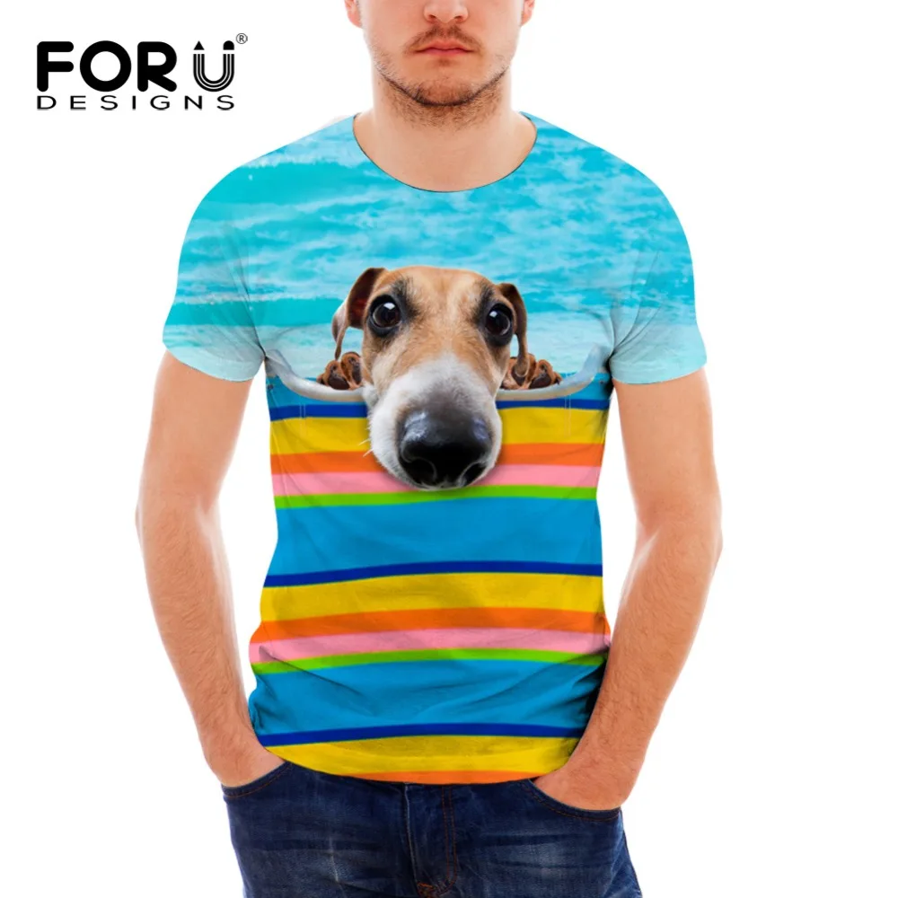 FORUDESIGNS/2018 Новое поступление Мужская футболка повседневная Летняя мужская 3D принт