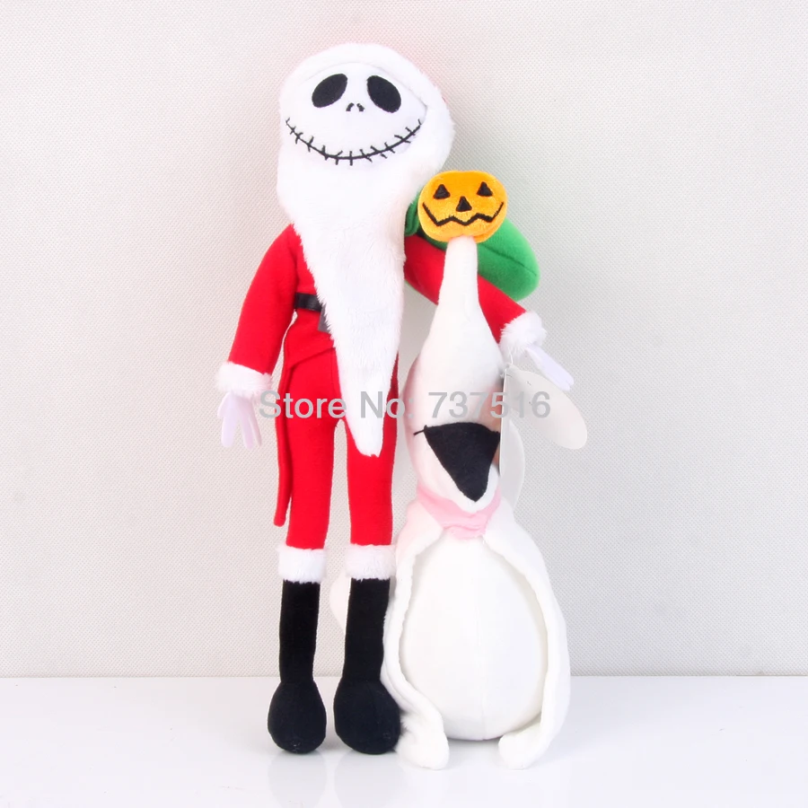 Set Of 2Pcs New The Nightmare Before Christmas Zero 8'' Jack Skellington's ghost dog &amp 12'' Edition Plush Stuffed Toys |