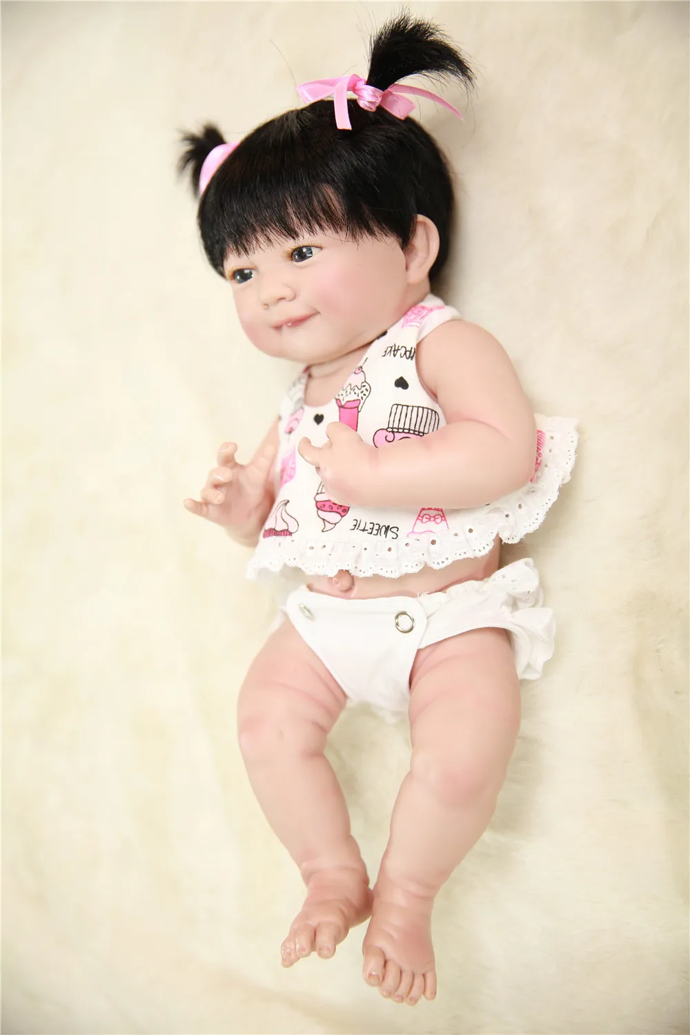 Bebes reborn girl babydoll 1" 35 см полная силиконовая виниловая Кукла Новорожденный ребенок девочка может купаться игрушка куклы подарок