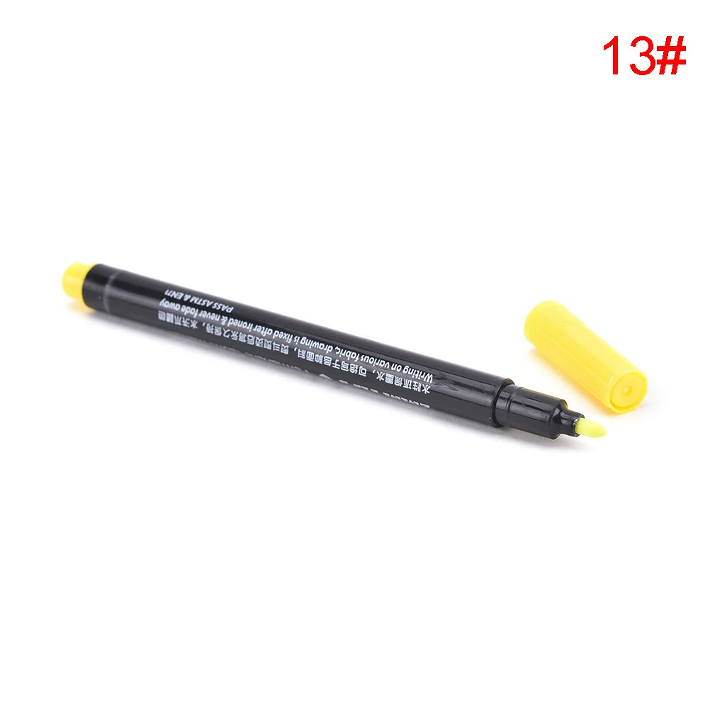fluorescent yellow 20 цветов Ткань и футболка Лайнер Маркер ручки текстильные краски тканевый пигмент DIY краски ing поставки - Цвет: fluorescent yellow