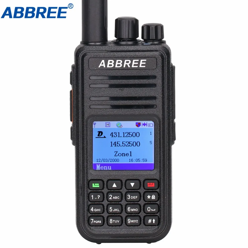 ABBREE DMR AR UV380 (GPS) Walkie Talkie VHF UHF Dual Band слот для отображения времени уровень 1 и 2 TDMA
