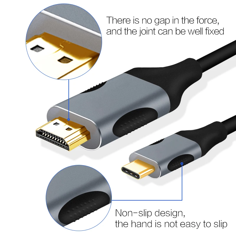 Кабель USB C HDMI 4K Type Thunderbolt 3 для MacBook ChromeBook Samsung S10/S9/S8 + Huawei Mate20/10 Pro P20|Кабели HDMI| |