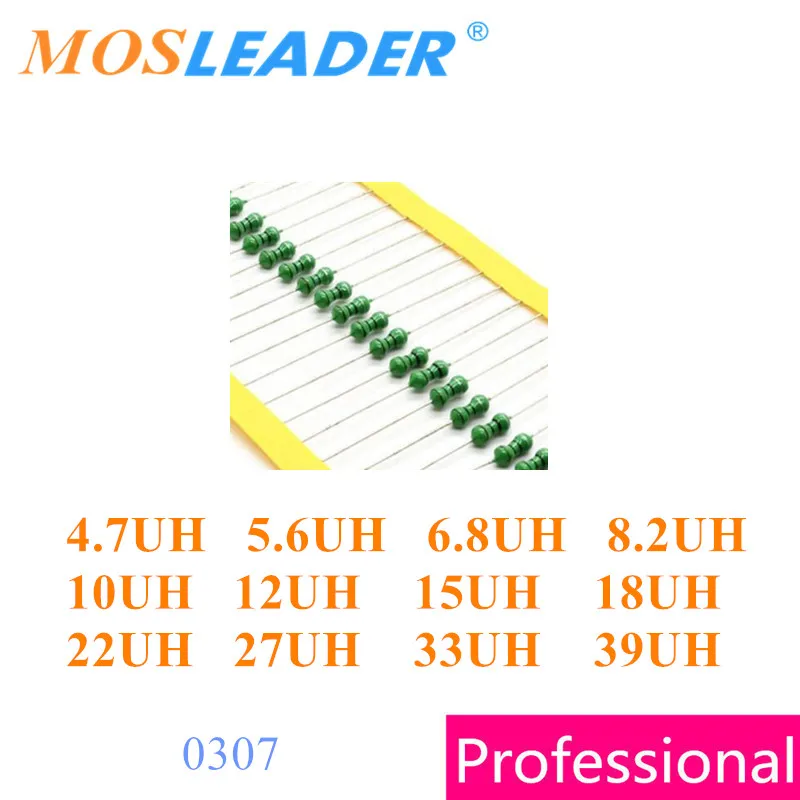 

Mosleader 3000PCS 1/4W 0307 4.7UH 5.6UH 6.8UH 8.2UH 10UH 12UH 15UH 18UH 22UH 27UH 33UH 39UH AL0307 DIP Color ring inductors