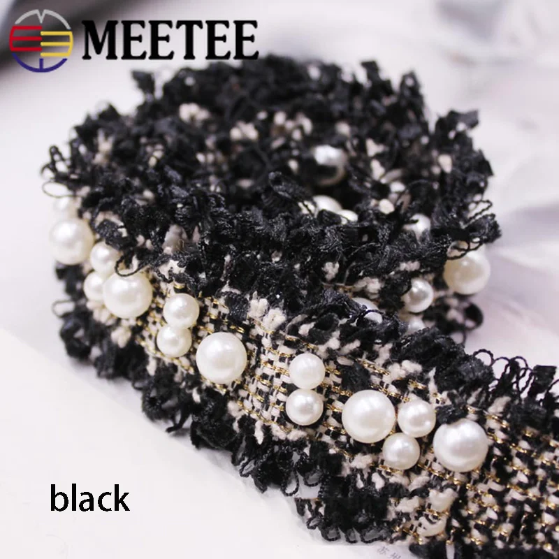 Meetee 4Meters 3cm Webbing Beaded Lace DIY Handmade Accessories Bow Clothing Trim for Curtains Bags Dress Ribbions BD235 | Дом и сад